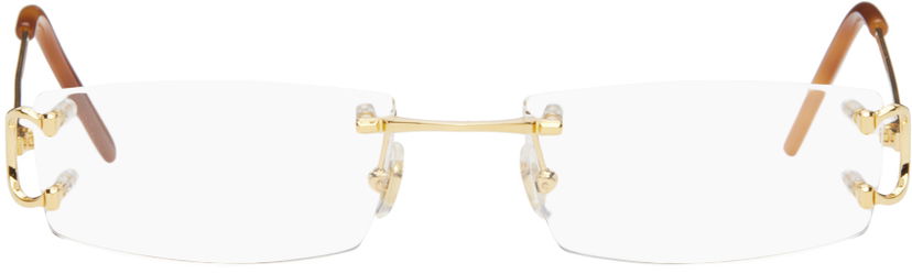 Sunčane naočale Cartier Rectangular Glasses Bež | CT0092O