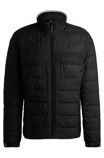 Pernata jakna BOSS Regular-Fit Water-Repellent Jacket Crna | 50519237