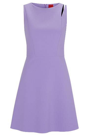Haljina BOSS Mini Dress with Cut-Out Shoulder Ljubičasta | 50516756