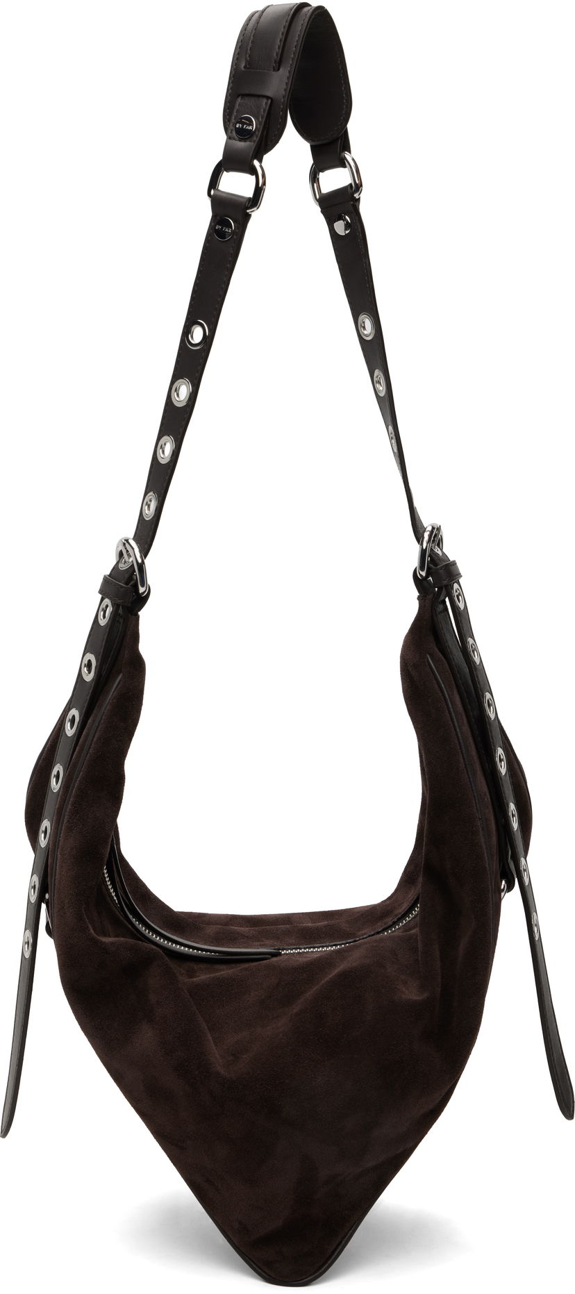 Torba za rame BY FAR BY FAR Trayana Suede & Nappa Leather Shoulder Bag Smeđa | MWBSB063MM050BR054PL