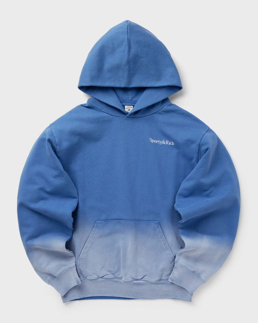 Dukserice Sporty & Rich Serif Logo Embroidered Dip Dye Hoodie in L Plava | WS066S413SD