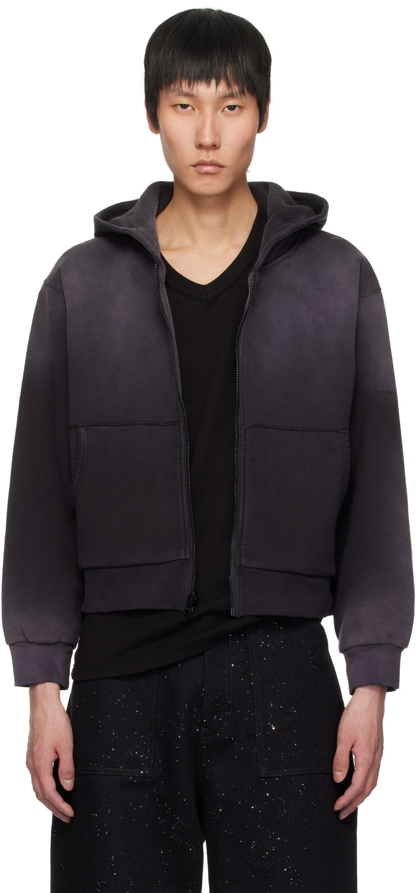 Dukserice 1017 ALYX 9SM Alyx Garment Dyed Reversible Zip Up Hoodie Crna | AAMSW0241FA01