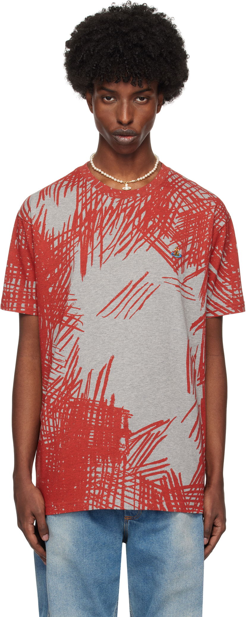 Majica kratkih rukava Vivienne Westwood Scratch Classic T-shirt Siva | 3G01002L-J001M-