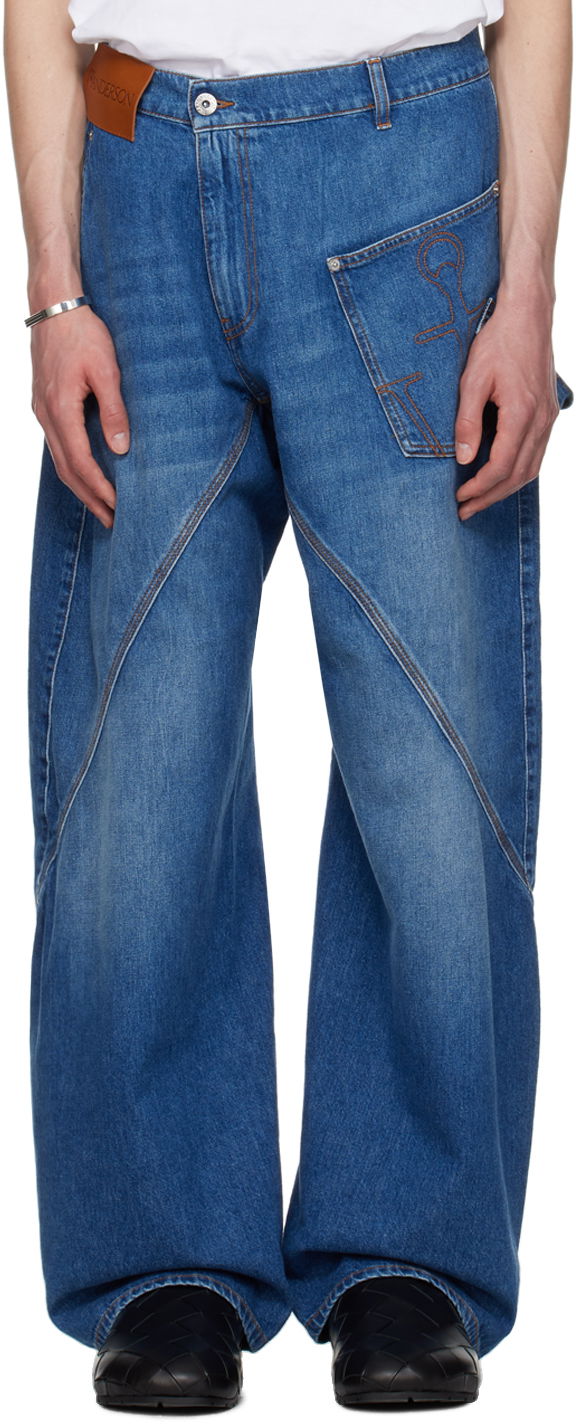 Jeans JW Anderson JW Anderson Twisted Workwear Jeans Plava | DT0052-PG1164