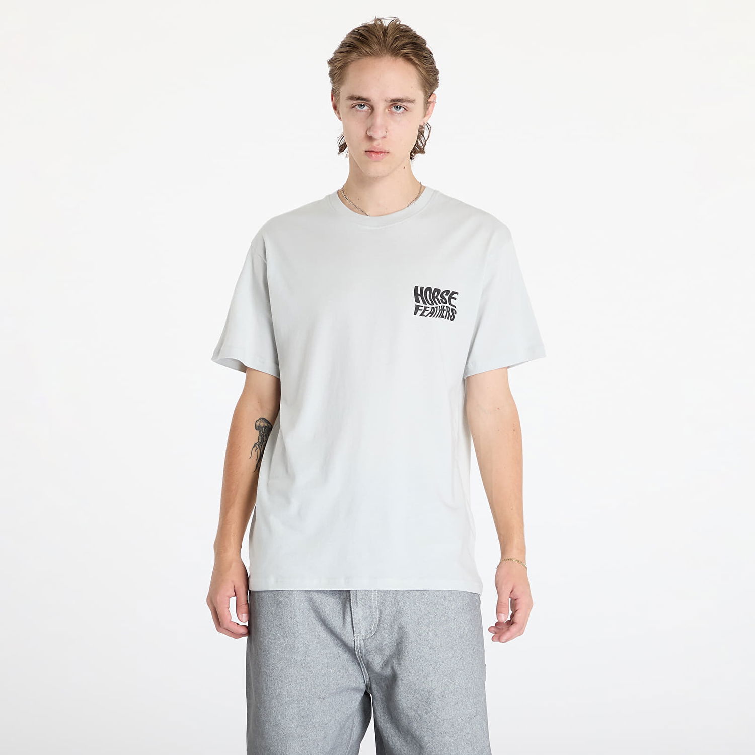 Majica kratkih rukava Horsefeathers Distort T-Shirt Cement M Siva | SM1366C, 0