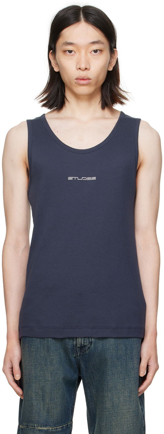 Majica bez rukava Études Pippen Tank Top Tamnoplava | E24MM161A03244