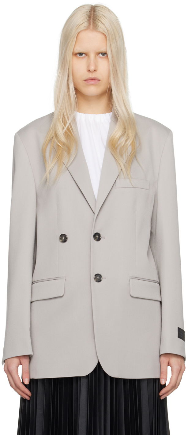 Kaputi Maison Margiela MM6 Double-Breasted Blazer Siva | S52BN0130 S47848