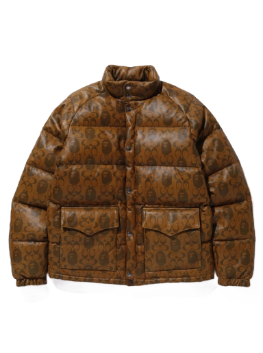 Jakna BAPE Coach x Leather Down Jacket Smeđa | 001HJG231902XBRW