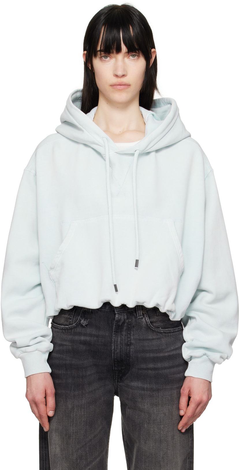Dukserice R13 R13 Balloon Popover Cropped Hoodie Zelena | R13WK215-001BE