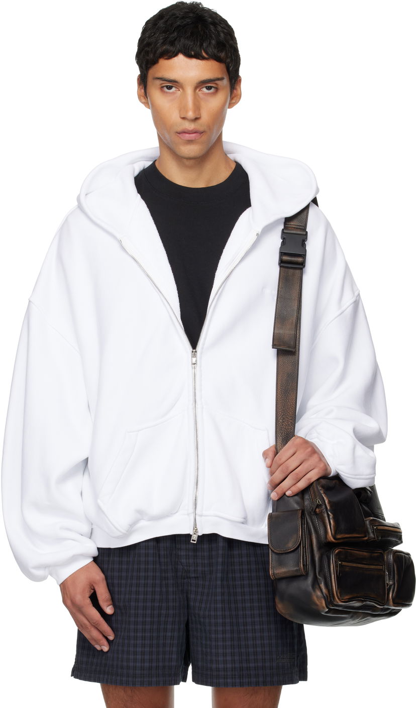 Dukserice Alexander Wang Alexander Wang Zip Hoodie Bijela | UCC3252065