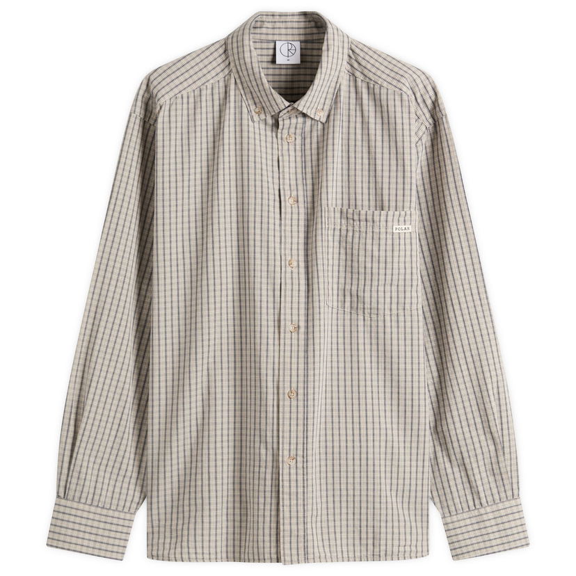 Košulja Polar Skate Co. Ben Check Button-Down Shirt, Size Large Bež | PSC-SU25-4-IVO