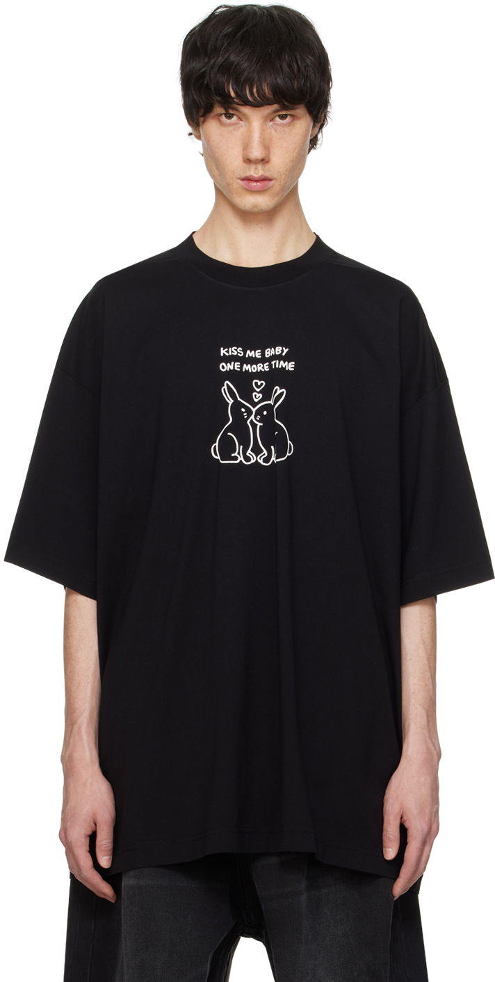 Majica kratkih rukava VETEMENTS Kissing Bunnies T-Shirt Crna | UE64TR240B