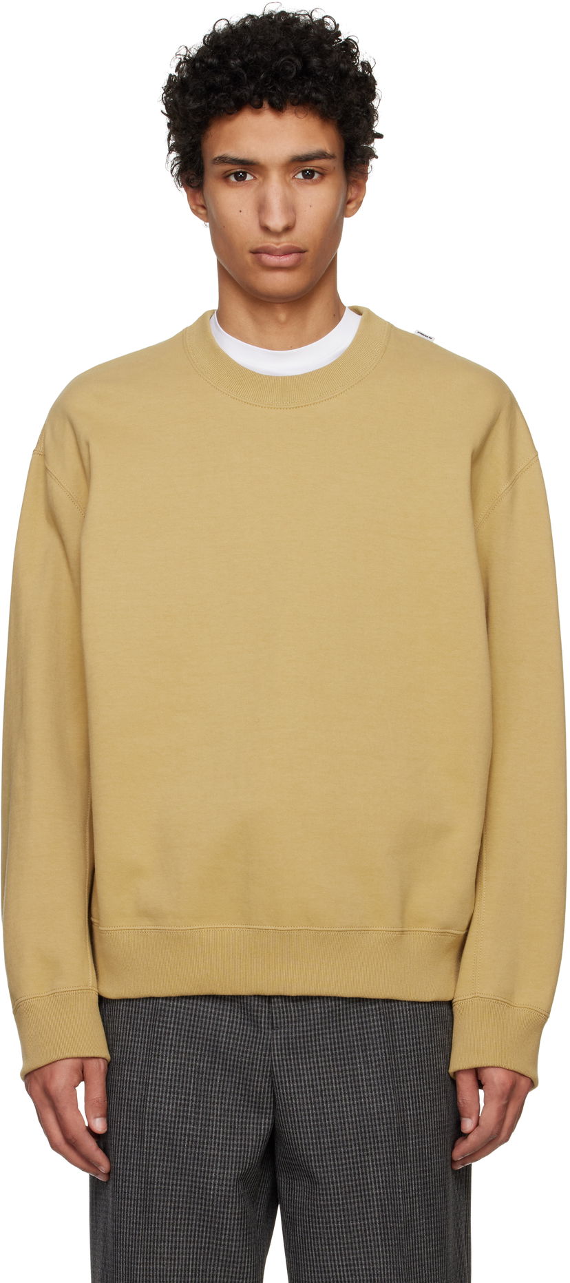 Džemper Jil Sander Jil Sander Logo Flag Shoulder Sweatshirt Bež | J22GU0132_J20245