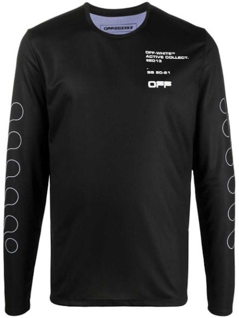Majica kratkih rukava Off-White Active Diag L/S T-shirt Black/White Crna | OMVB013V21FAB0021001