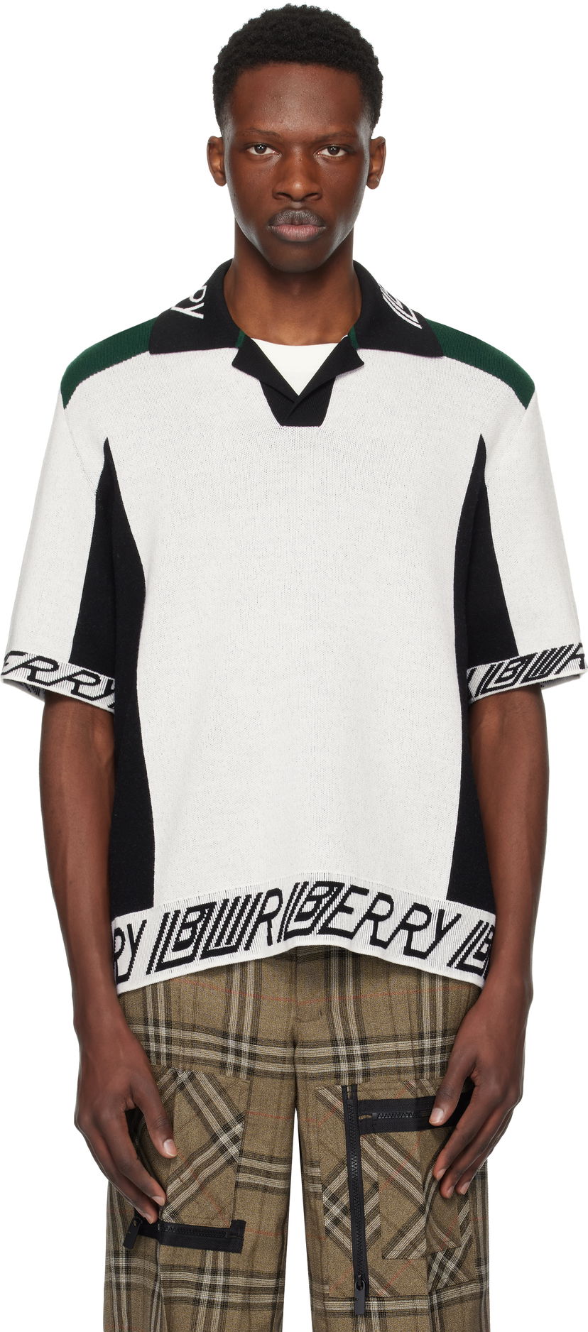 Džemper Burberry Burberry Logo Trim Wool Polo Bijela | 8110074