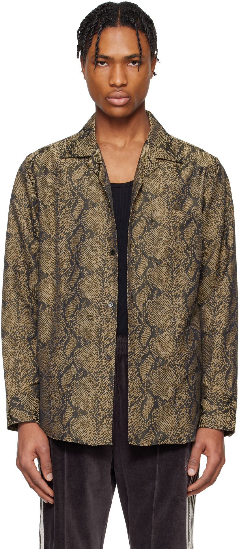 Košulja Needles Needles One-Up Snakeskin Print Shirt Smeđa | QV103
