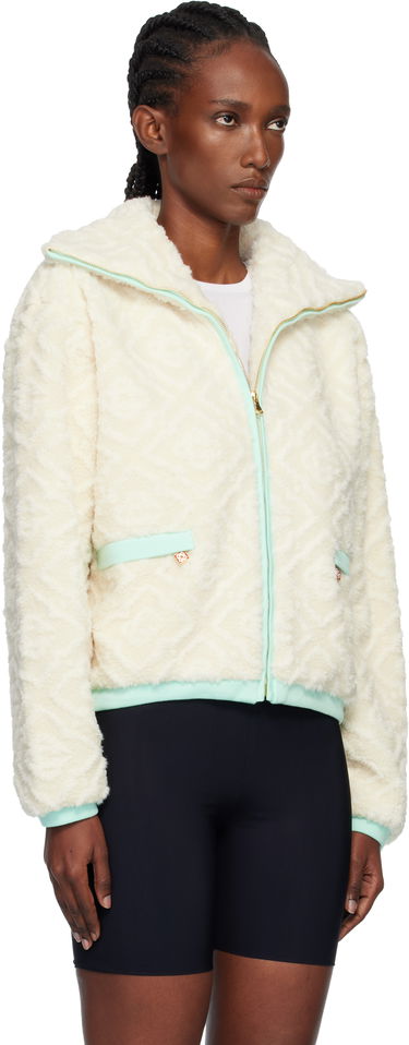 Jakna Casablanca Monogram Jacquard Fleece Jacket Bijela | WPF25-JK-390-01, 1