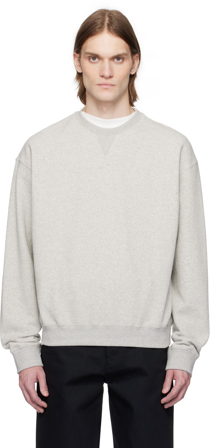 Džemper Jil Sander Jil Sander Embroidered Logo Sweatshirt Siva | J47GU0128_J20010