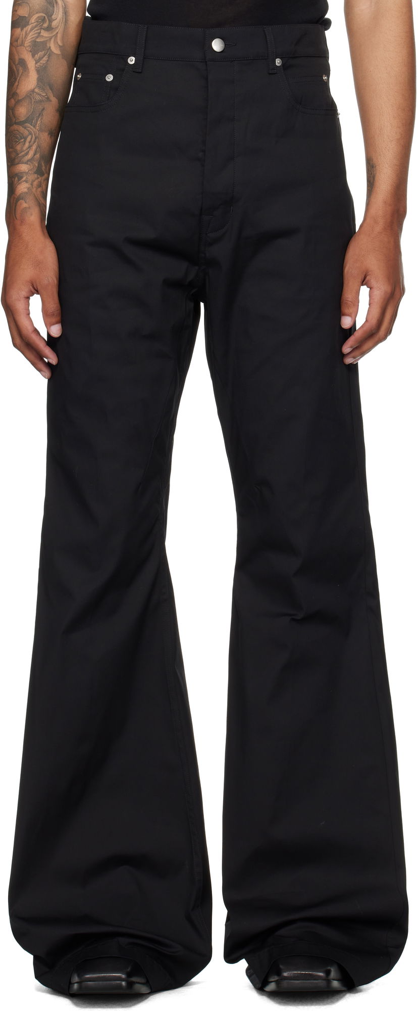 Hlače Rick Owens Rick Owens Concordians Bolan Bootcut Trousers Crna | RU02E1335 TE