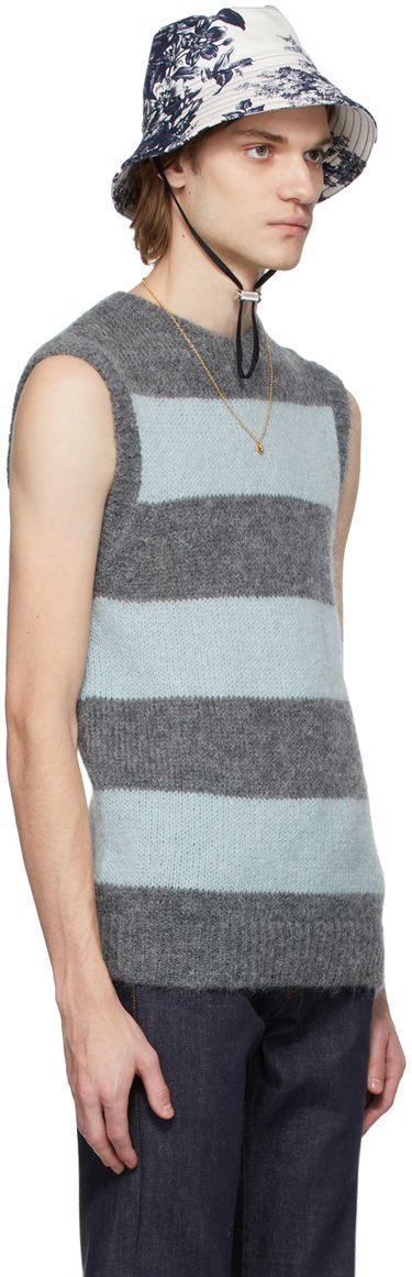 Džemper Erdem Erdem Ethan Mohair Striped Vest Siva | MW22_801MGGMK, 1