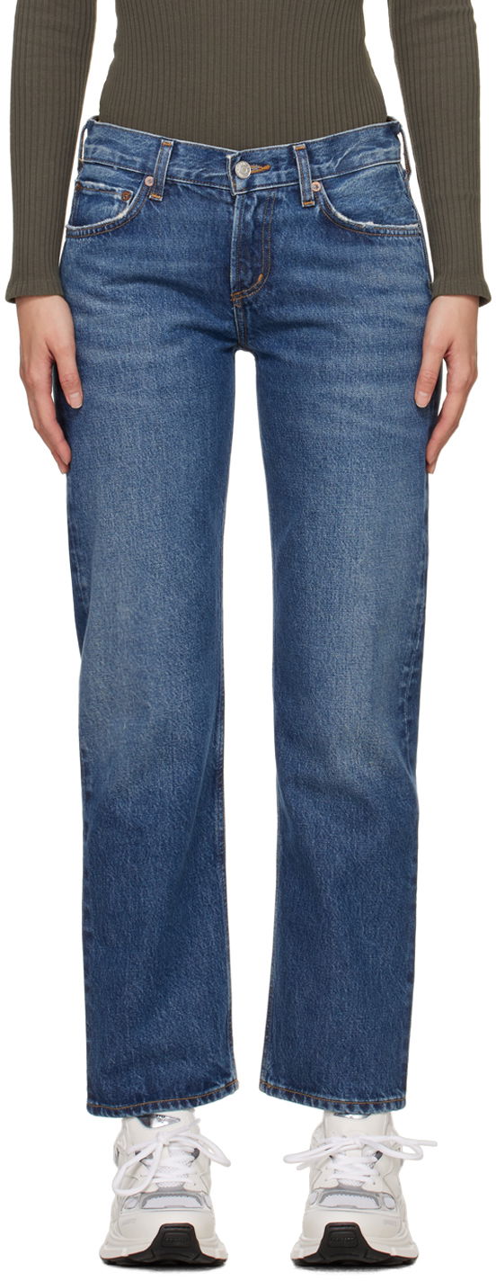 Jeans AGOLDE AGOLDE Amber Straight Leg Jeans Plava | A9151-1535