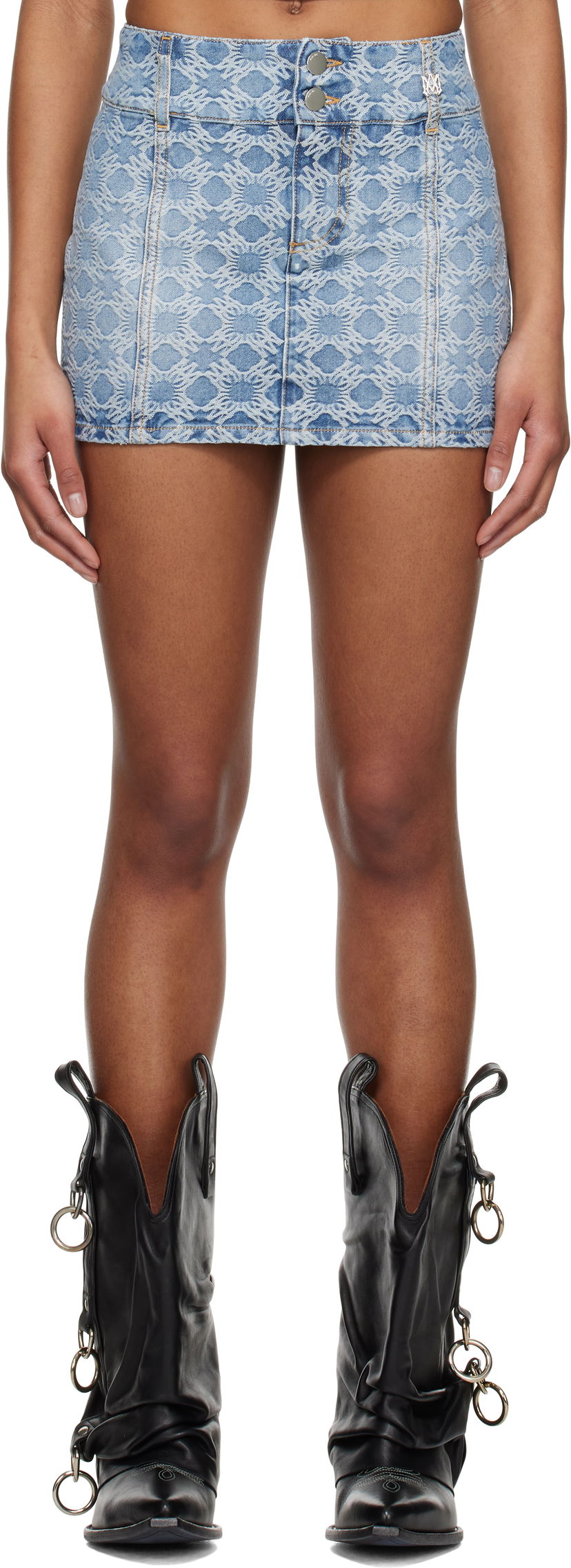 Suknja AMIRI AMIRI MA Quad Jacquard Denim Miniskirt Plava | AWDNKR1006