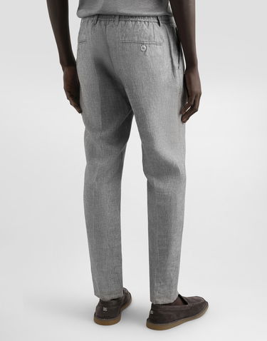 Hlače Dolce & Gabbana Dolce & Gabbana Washed Linen Canvas Cropped Trousers Siva | GV4EETFU4MFS8290, 2