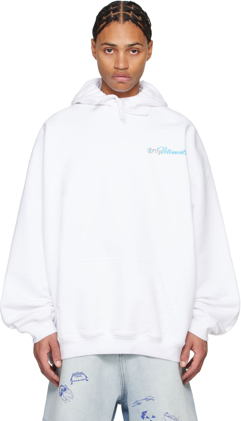 Dukserice VETEMENTS 'Only' Oversized Hoodie Bijela | UA66HD770W