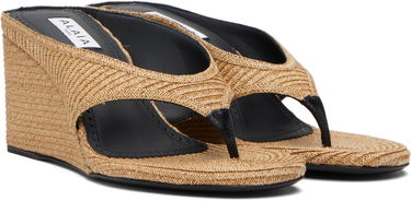 Tenisice i cipele Alaïa ALAÏA Cube Thong Mule Wedge Sandals Bež | AA3M105TK054, 3
