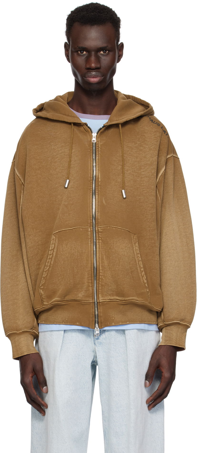 Dukserice Eckhaus Latta Eckhaus Latta Zip-Up Hoodie Smeđa | 1103-EL-PS25-B - BISON