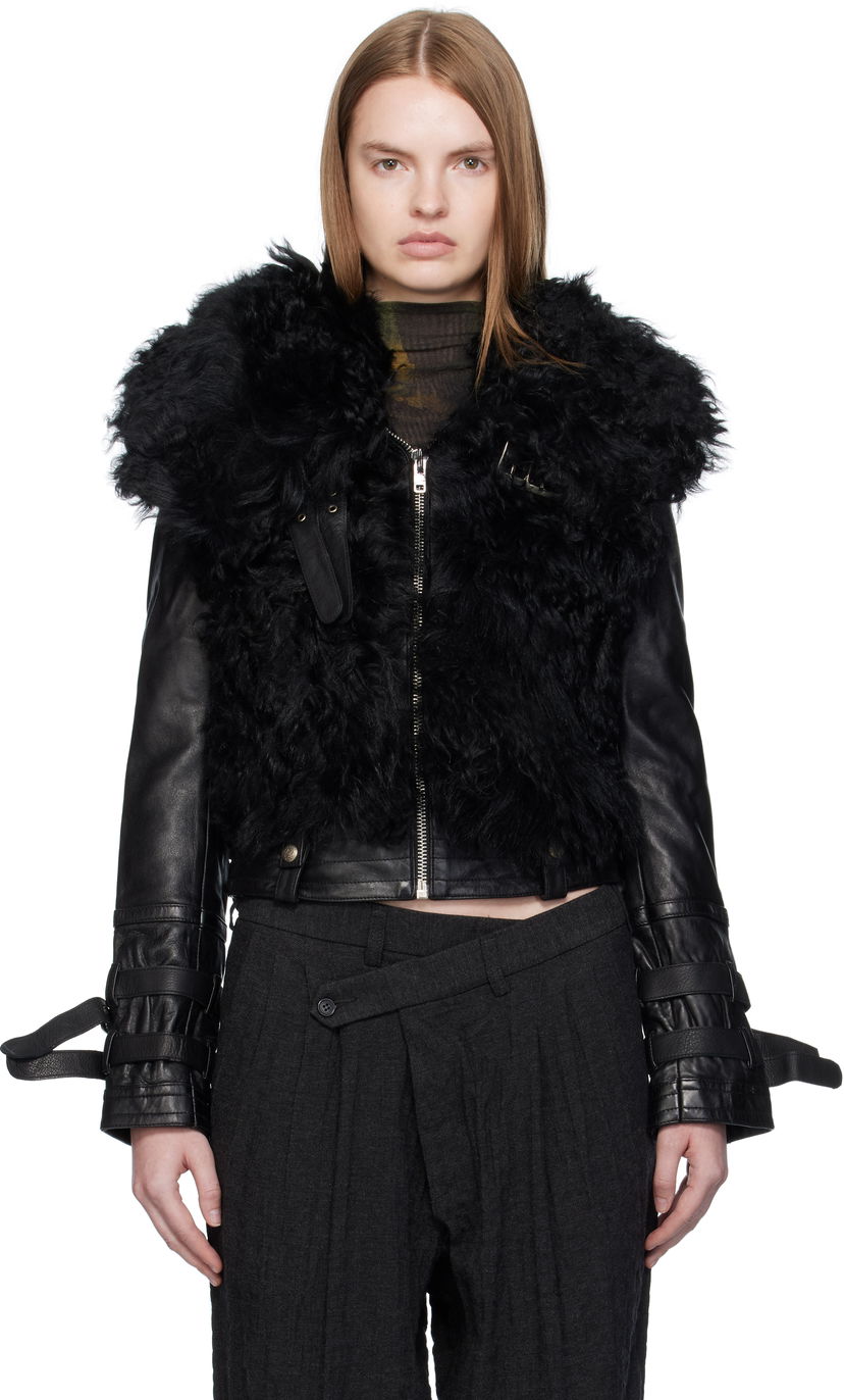 Jakna R13 R13 Furry Shrunken Shearling Jacket Crna | R13WR419-R544A