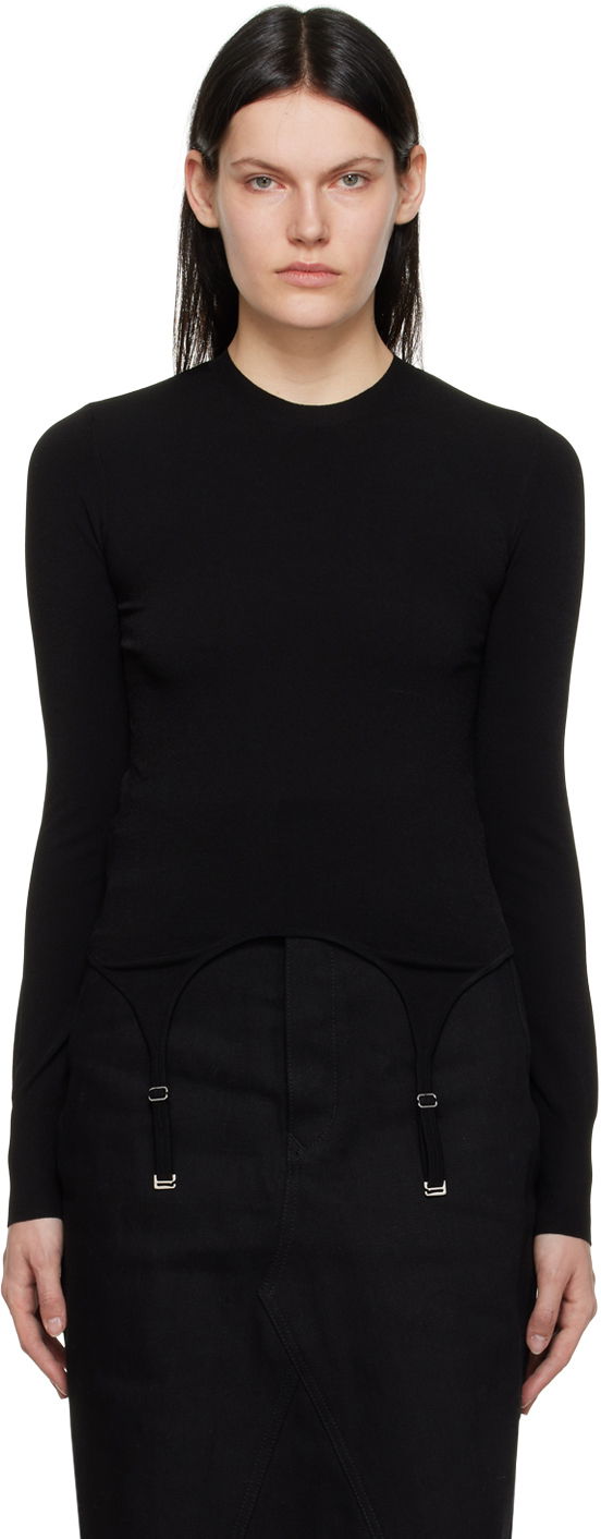 Džemper Dion Lee Dion Lee Garter Long Sleeve T-Shirt Crna | C7063R22