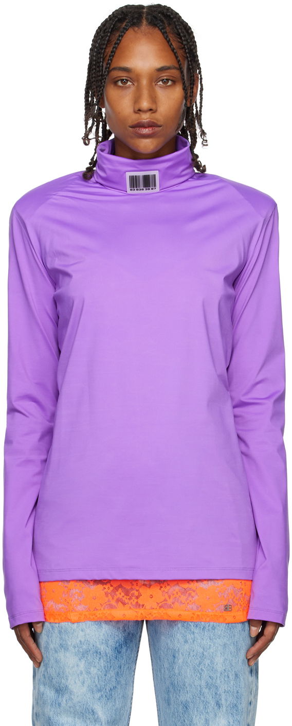 Džemper VETEMENTS VTMNTS Turtleneck Long Sleeve Top Ljubičasta | VL14TO300I