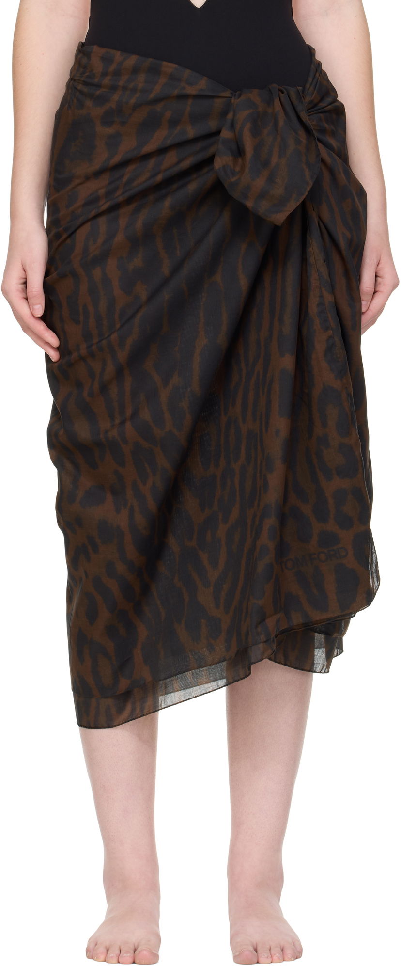Kupaći kostimi Tom Ford Tom Ford Pareo Wrap Cover-Up Skirt Smeđa | PAR001-FAP244