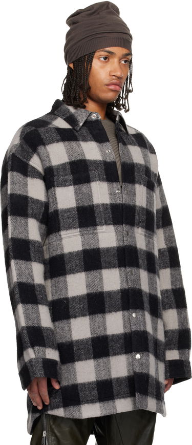 Košulja Rick Owens Concordians Oversized Plaid Flannel Overshirt with Chest Pockets Višebojno | RU02E1739 WJP, 4