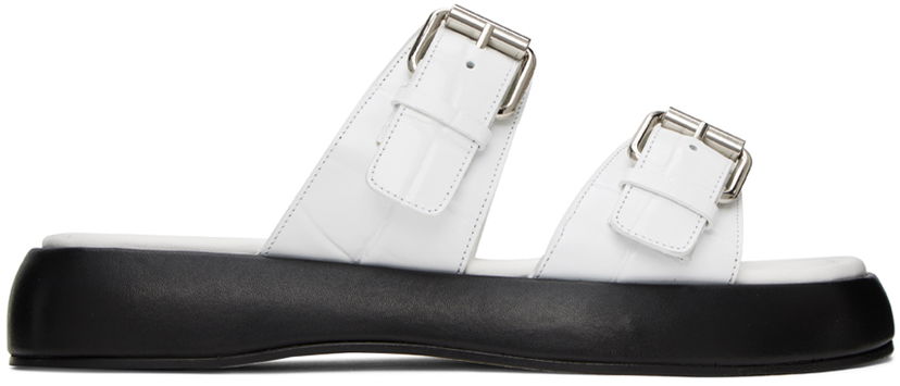 Tenisice i cipele BY FAR Wyatt Leather Platform Sandals Bijela | 23SSWYSWHMCRN