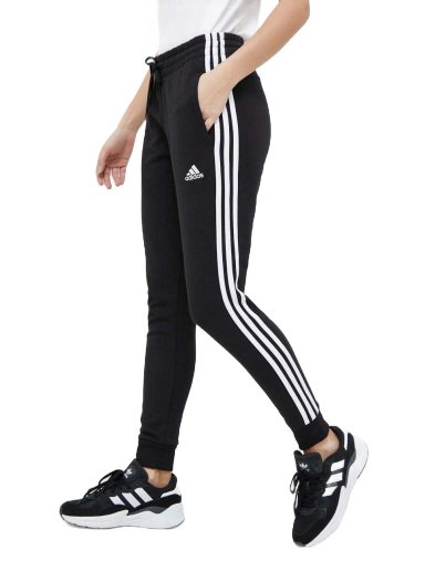 Trenirka adidas Performance Essentials 3-Stripes French Terry Cuffed Crna | IC8770