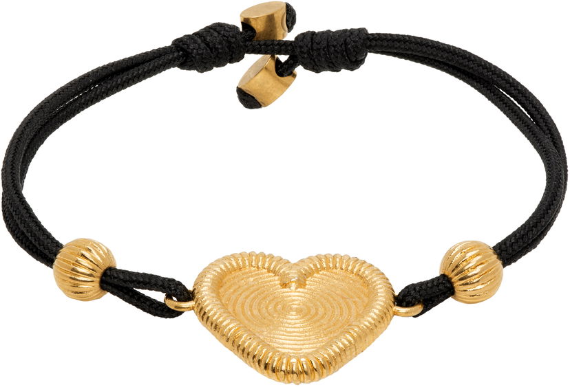 Narukvica Valentino Valentino Garavani Fil Perdu Gold-Tone Heart Cord Bracelet Crna | 6W0J0Z58CHY