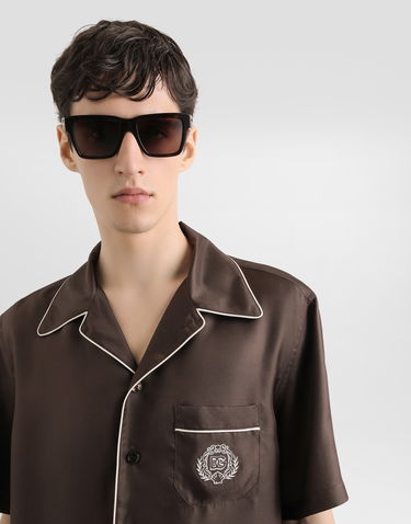 Košulja Dolce & Gabbana Dolce & Gabbana Silk Twill Shirt Smeđa | G5KS3ZFU10SM1213, 1