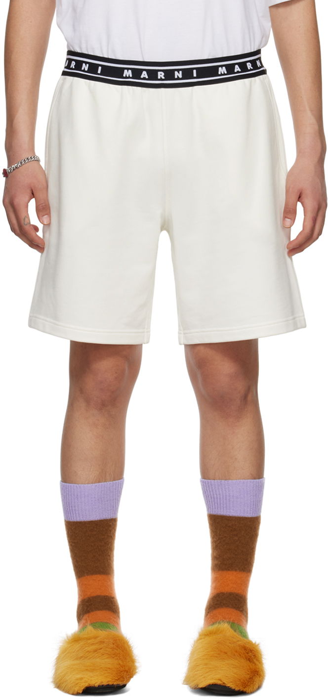 Kratke hlače Marni Jacquard Shorts Bijela | PJMU0065A1 UTC301