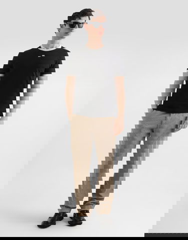 Majica kratkih rukava Dolce & Gabbana Cotton Ringer T-shirt with DG Logo Embroidery Crna | G8PV1ZG7PJ4N0000, 1