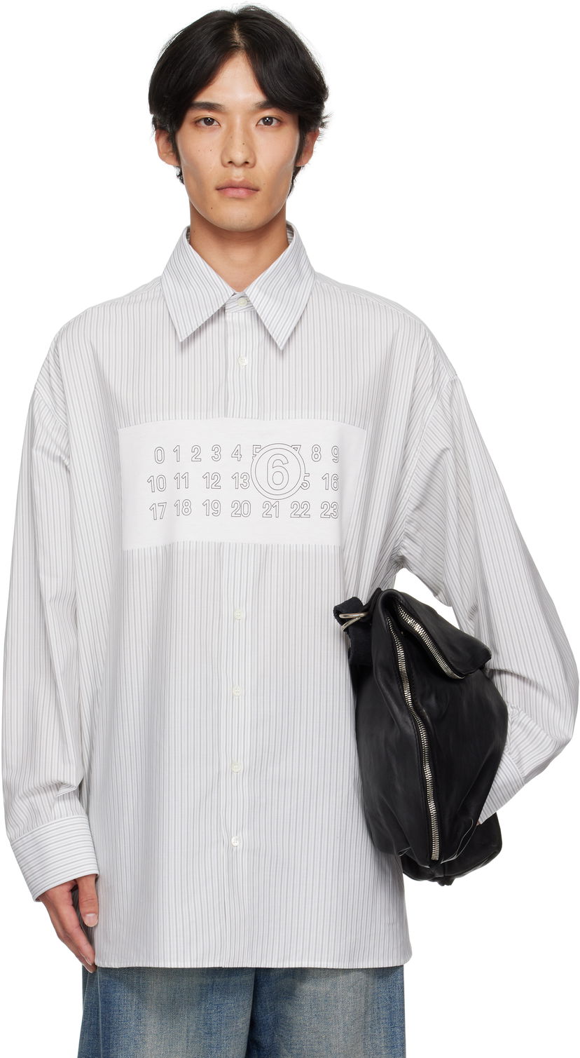 Košulja Maison Margiela MM6 Maison Margiela Striped Long Sleeve Shirt Bijela | SH0NH0014 M35474