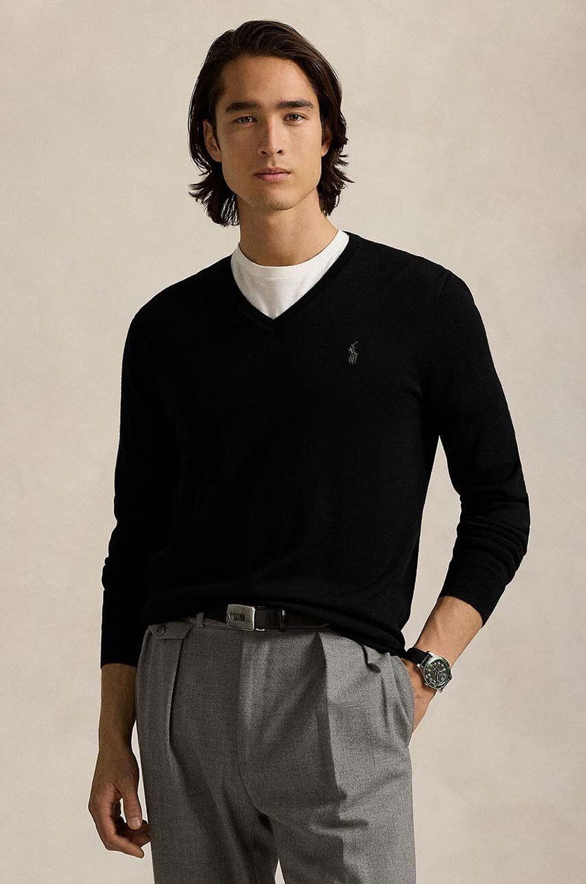 Džemper Polo by Ralph Lauren V-Neck Sweater Crna | 710946142