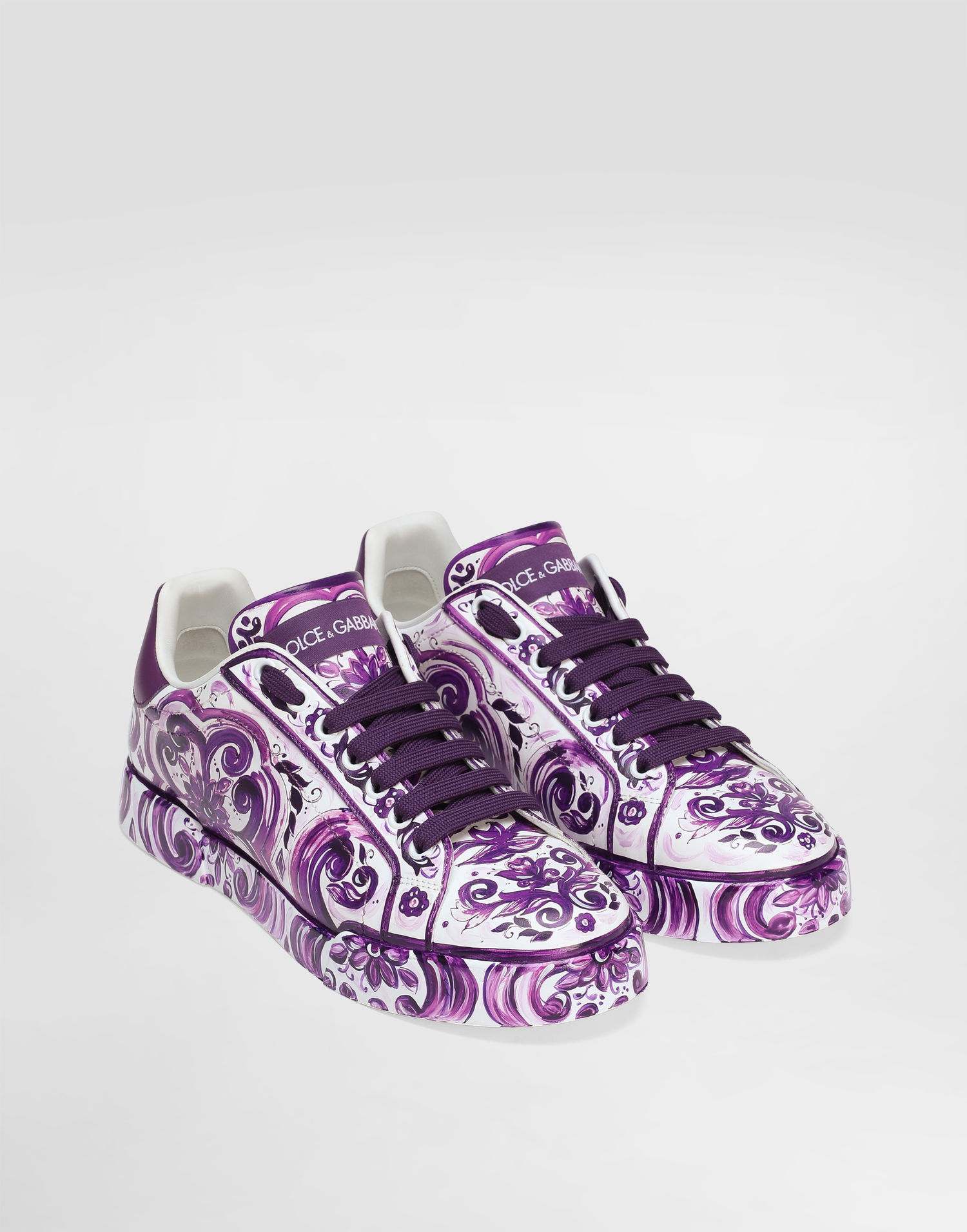 Tenisice i cipele Dolce & Gabbana Dolce & Gabbana Portofino Light Strobel Majolica Print Ljubičasta | CK2330AI396I03TN, 1