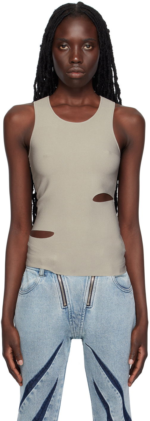 Majica bez rukava Dion Lee Slit Detail Tank Top Siva | C7211P23