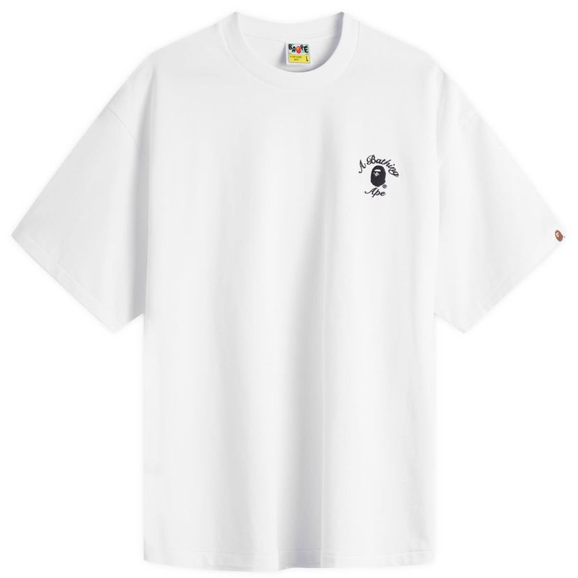 Majica kratkih rukava BAPE One Point College Relaxed Fit T-Shirt, Size Large Bijela | 001TEL301304M-WHT