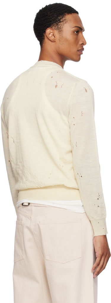 Džemper Maison Margiela MM6 Maison Margiela Distressed Wool Sweater Bijela | SH0HL0033 M13134, 2
