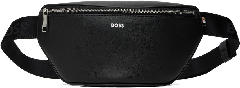 Torba oko struka BOSS Saffiano Leather Belt Bag Crna | 50485597