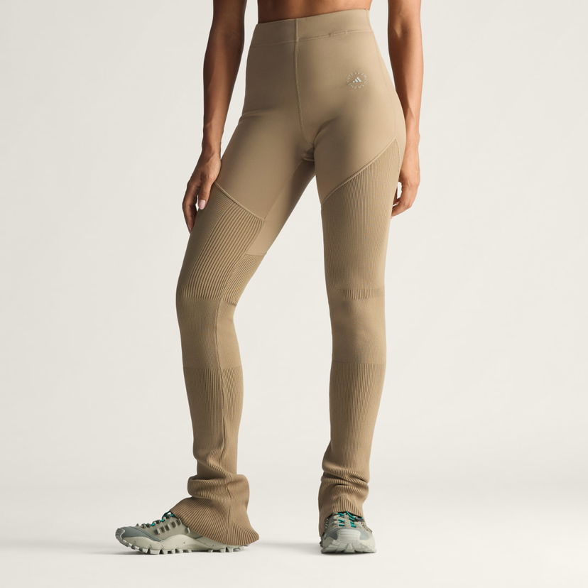 Tajice adidas Performance Stella McCartney Mix High-Waist Ribbed Knitted Leggings Bež | JL6600