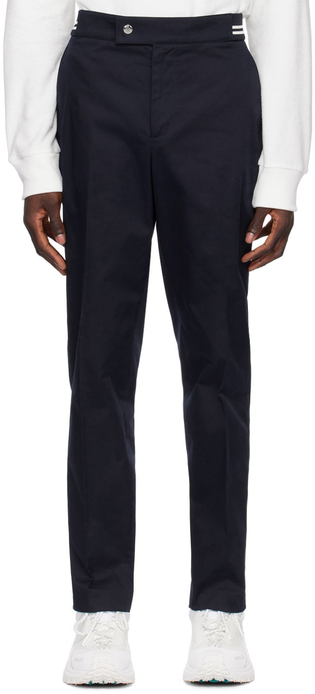 Hlače Moncler Striped Trousers Crna | J10912A0001357448